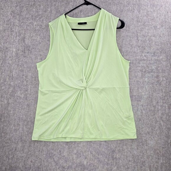 Alfani Womens Sleeveless Twist-Front Top XL Light Green - Picture 1 of 7